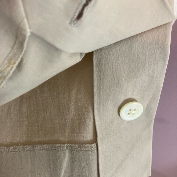 Real Clothes from Saks Fifth Avenue Stylish Cream Slim Pants side zip - Picture 7 of 10